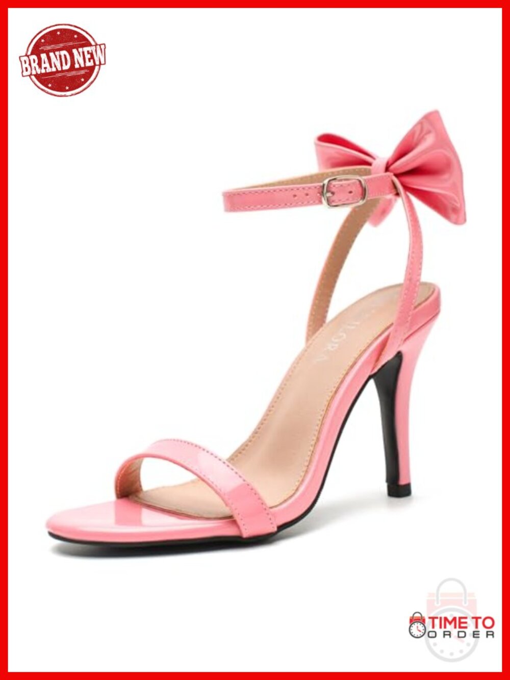 Open Toe Bow High Heel Dress Sandals Stiletto Ankle Strap
